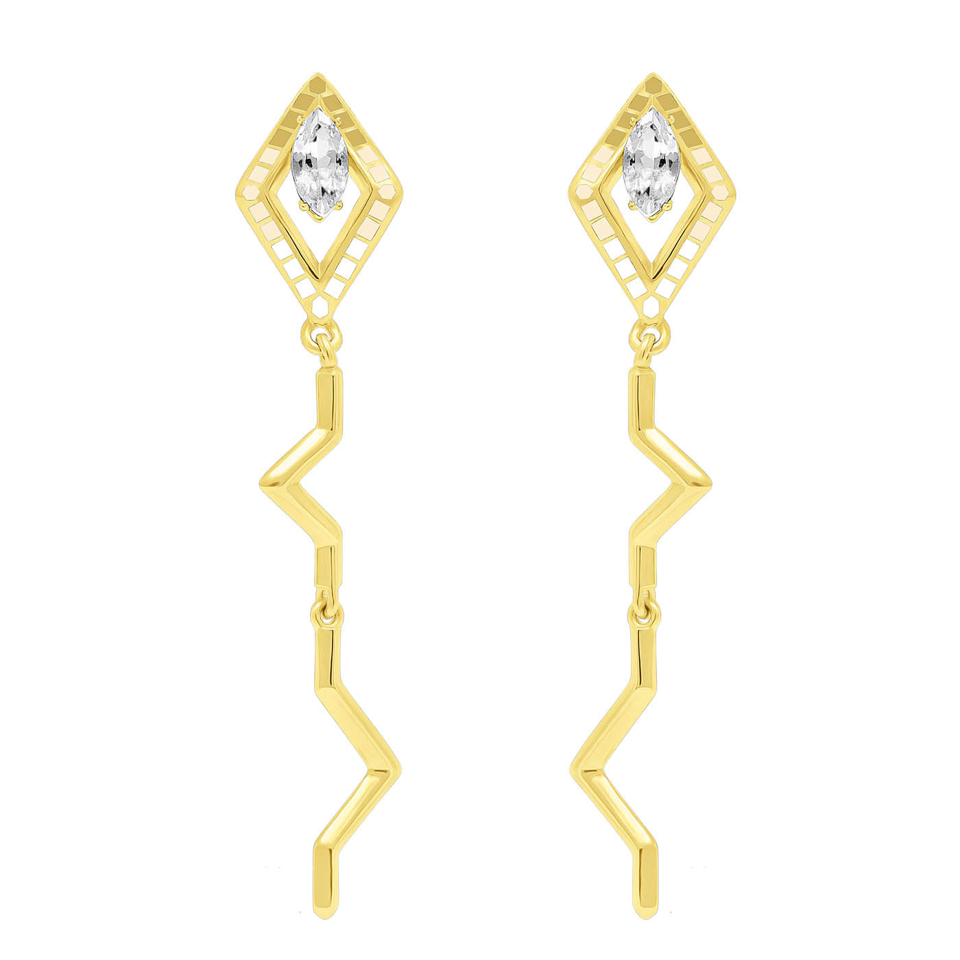 Pipa Earrings in Gold Vermeil with Green Amethysts
